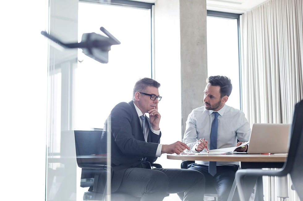 Two professionals in a one-on-one interview and career consultation