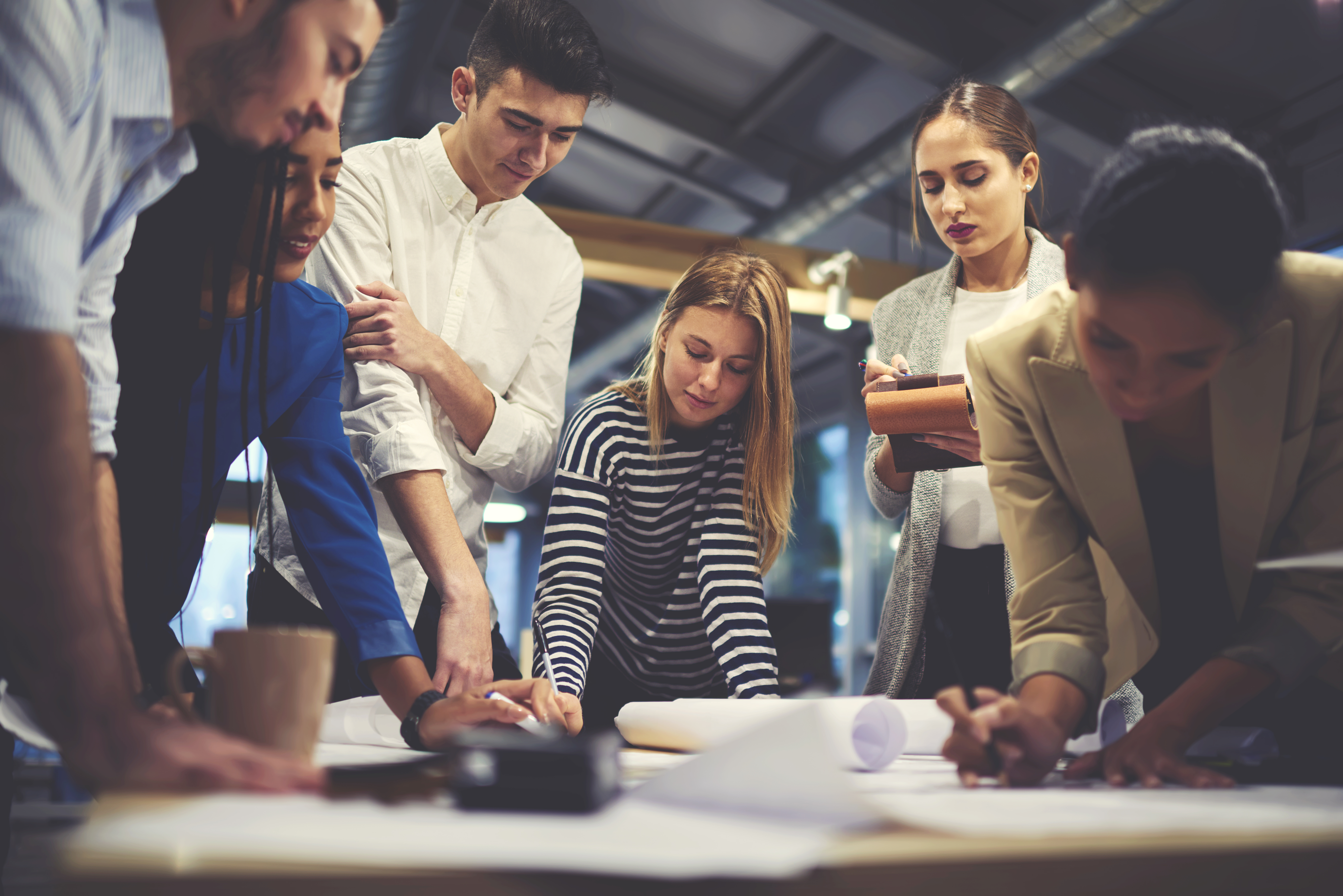 Professionals working together on a project